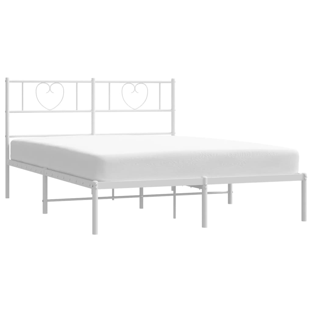 Estructura cama sin colchón con cabecero metal blanco 120x200cm vidaXL