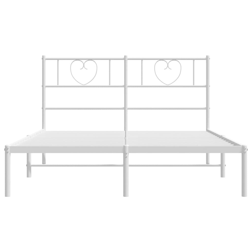 Estructura cama sin colchón con cabecero metal blanco 120x200cm vidaXL