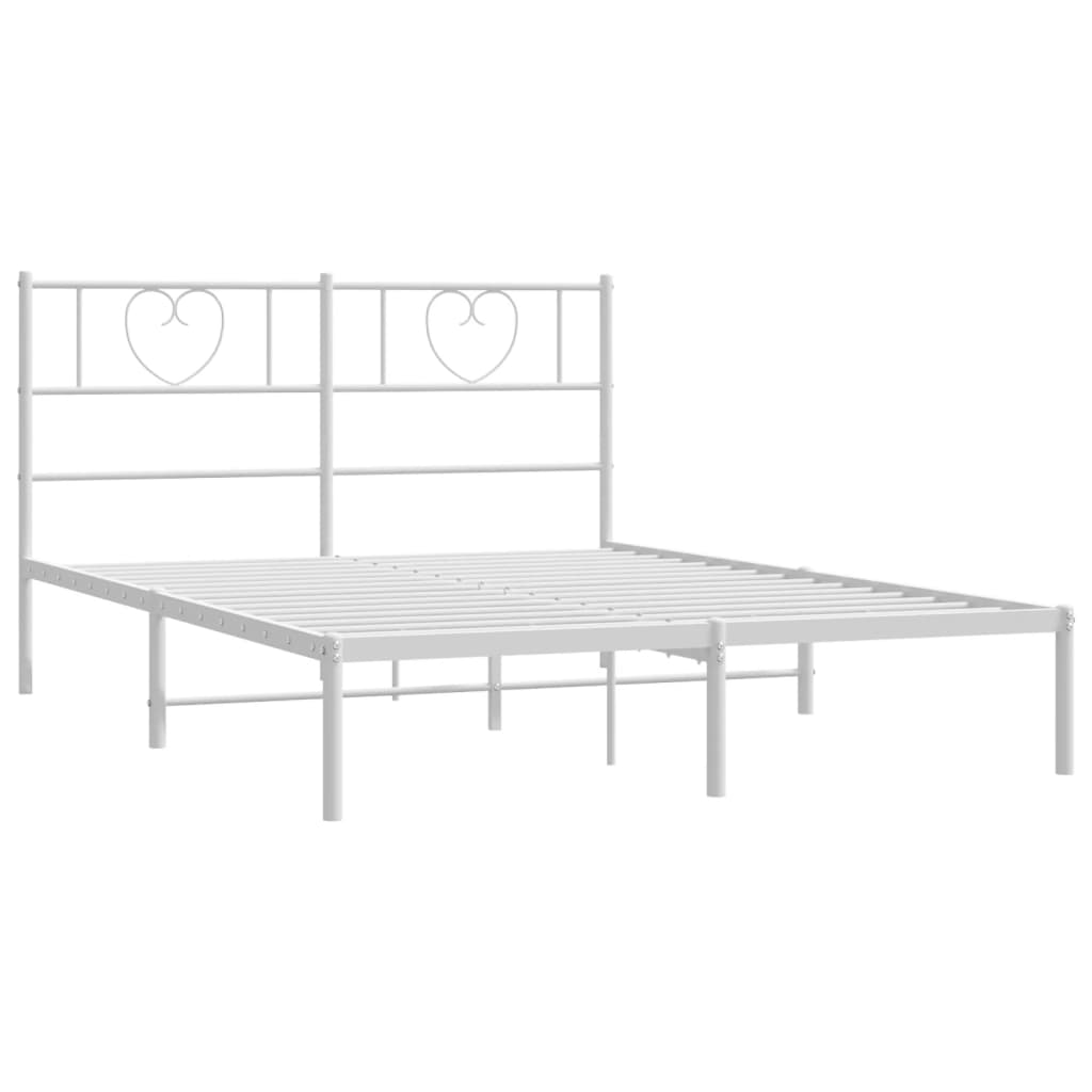 Estructura cama sin colchón con cabecero metal blanco 120x200cm vidaXL