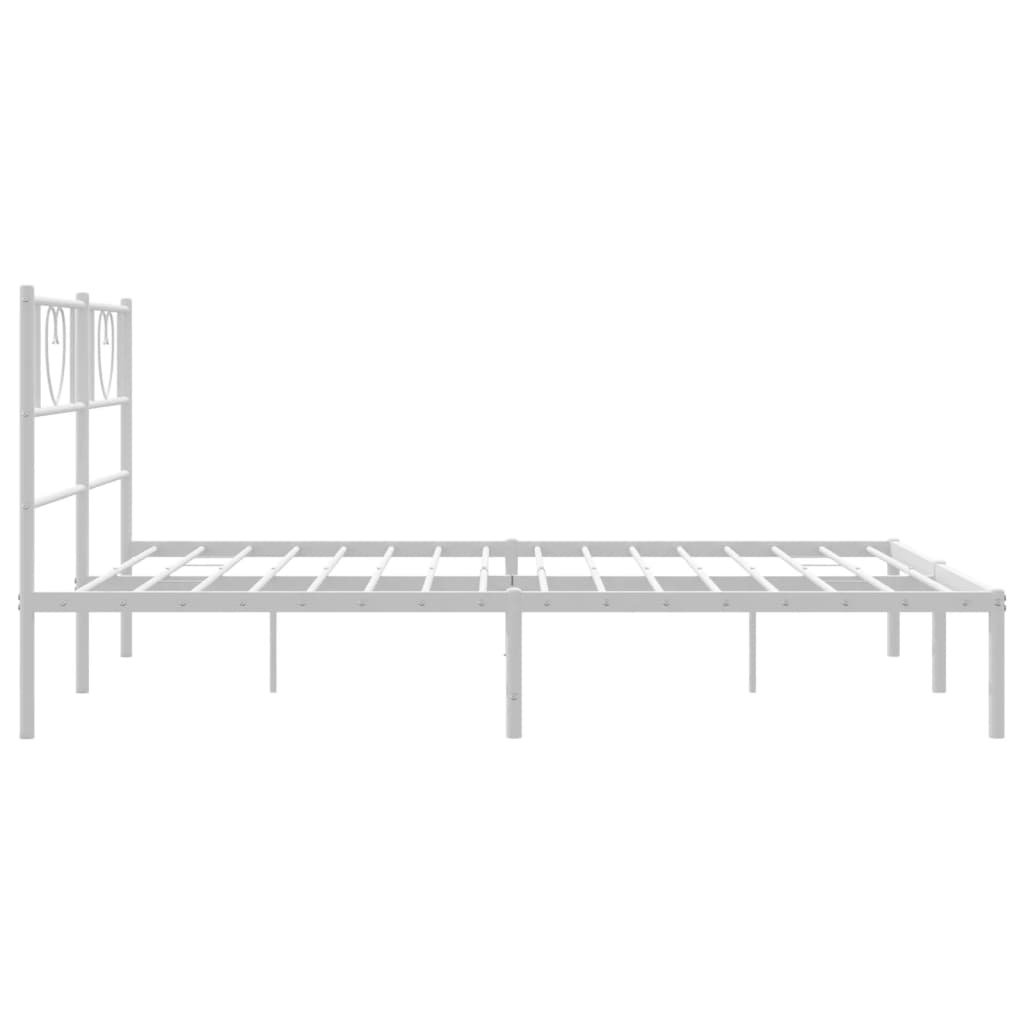 Estructura cama sin colchón con cabecero metal blanco 120x200cm vidaXL