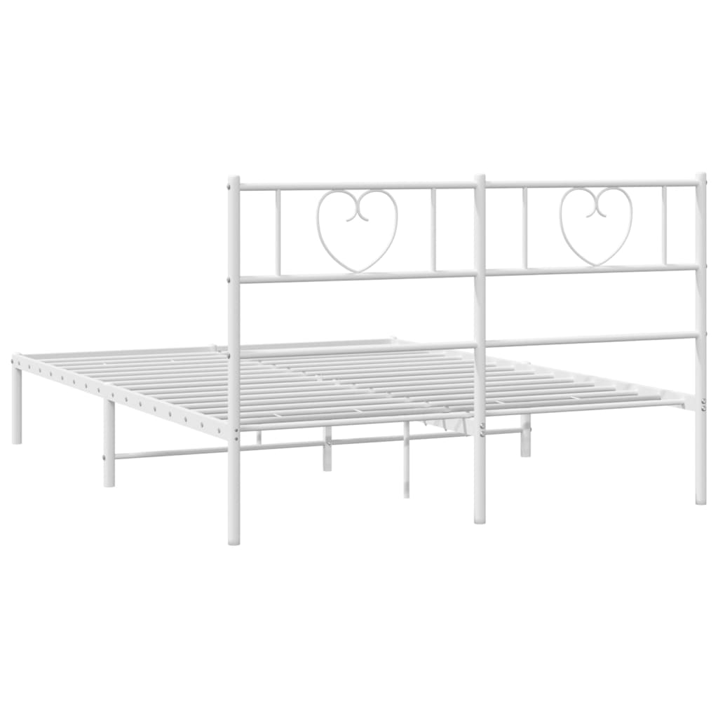 Estructura cama sin colchón con cabecero metal blanco 120x200cm vidaXL