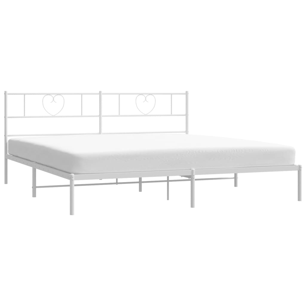 Estructura cama sin colchón con cabecero metal blanco 200x200cm vidaXL