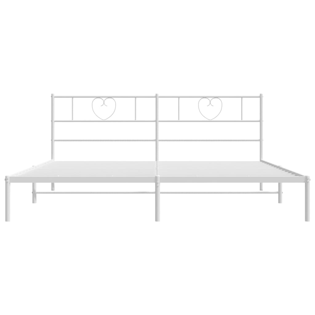 Estructura cama sin colchón con cabecero metal blanco 200x200cm vidaXL