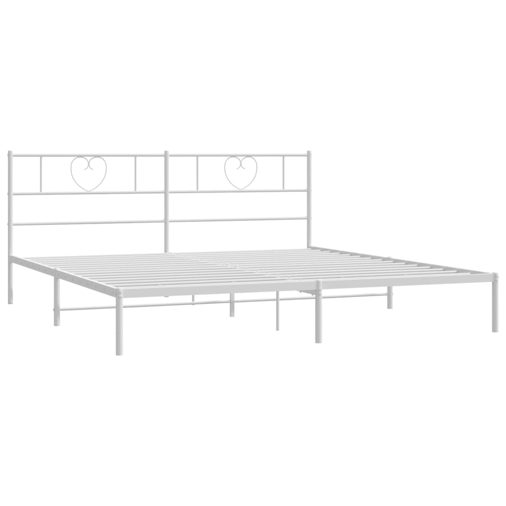 Estructura cama sin colchón con cabecero metal blanco 200x200cm vidaXL