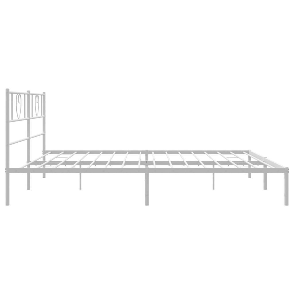 Estructura cama sin colchón con cabecero metal blanco 200x200cm vidaXL