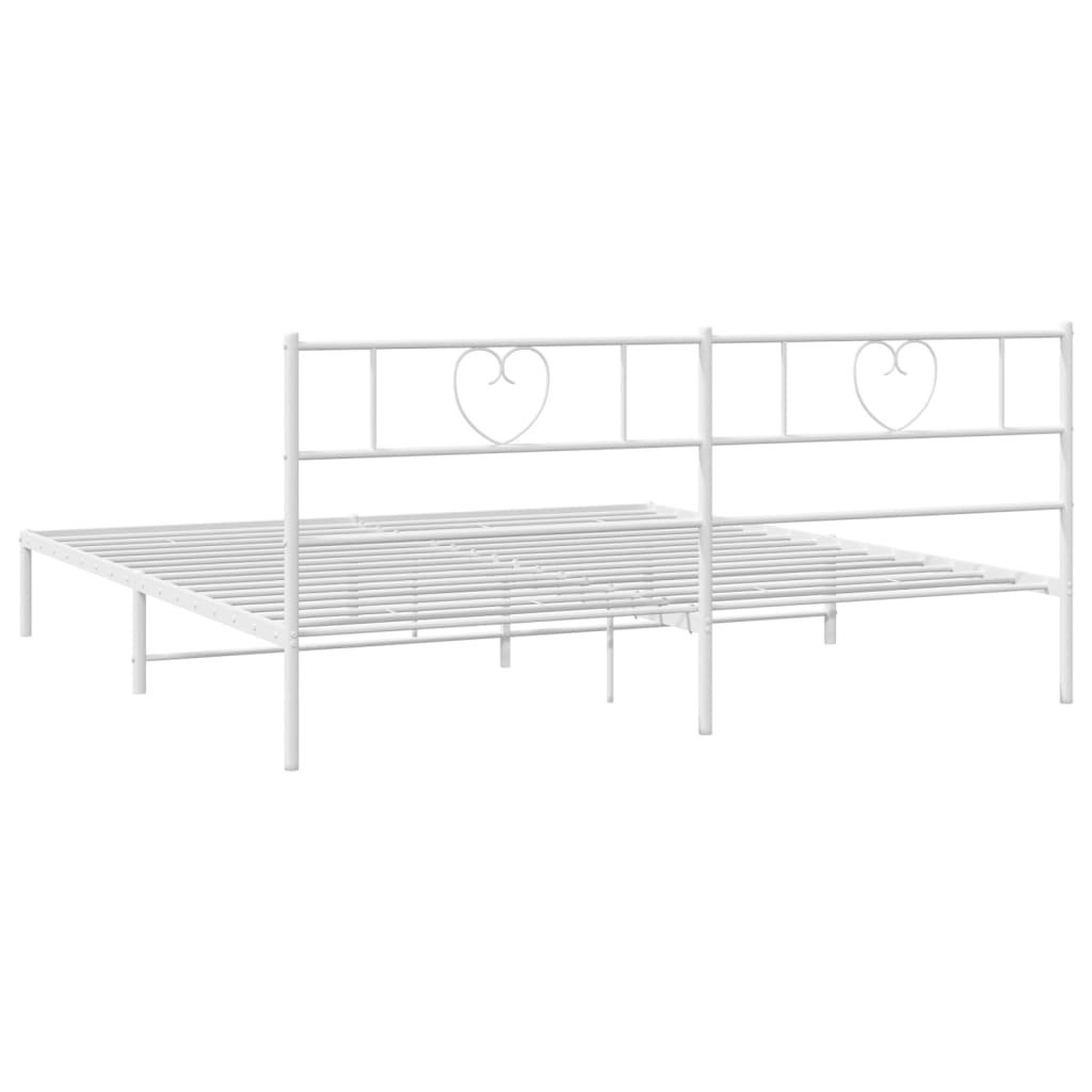 Estructura cama sin colchón con cabecero metal blanco 200x200cm vidaXL