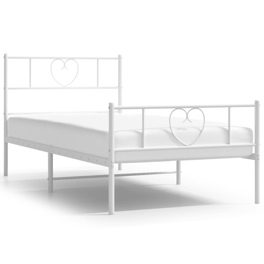 Estructura cama sin colchón con estribo metal blanco 100x200 cm vidaXL