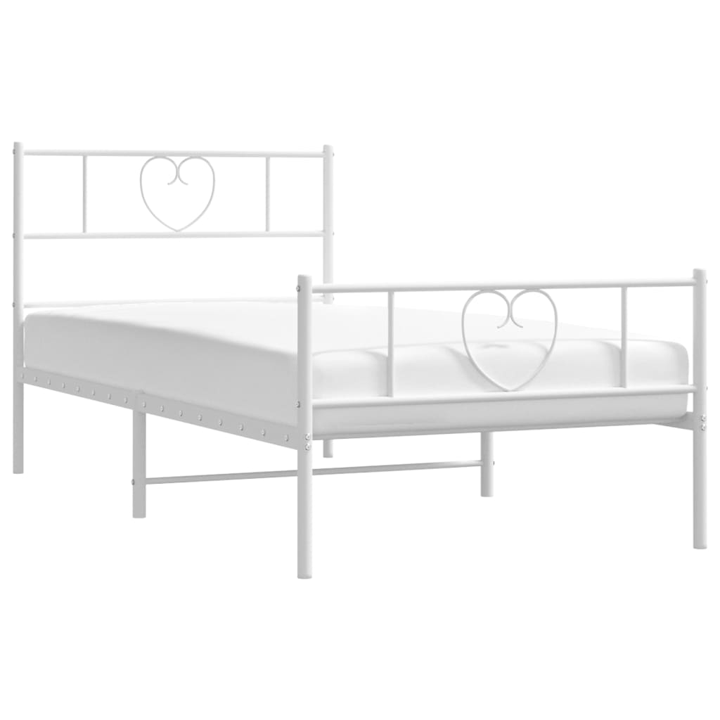 Estructura cama sin colchón con estribo metal blanco 100x200 cm vidaXL