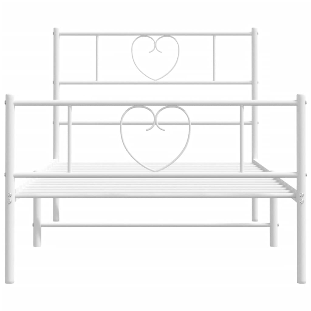 Estructura cama sin colchón con estribo metal blanco 100x200 cm vidaXL