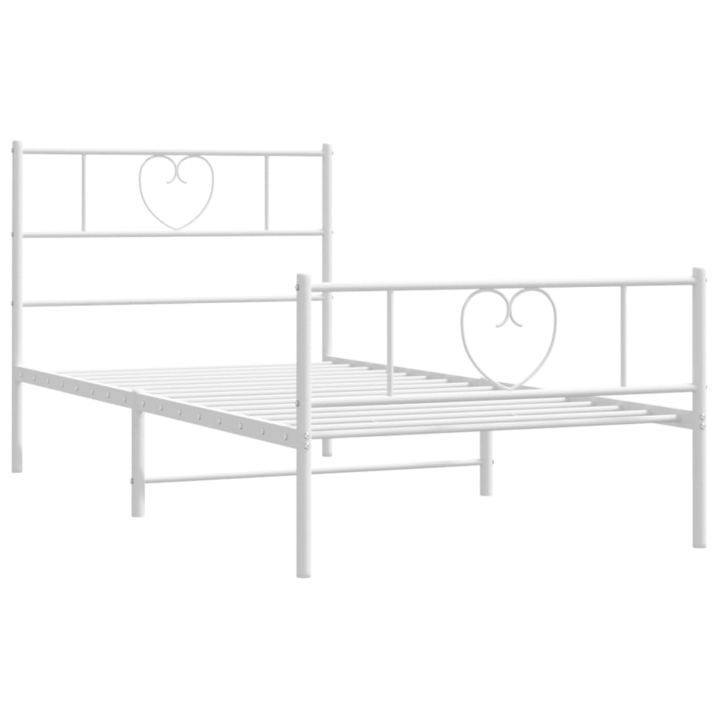 Estructura cama sin colchón con estribo metal blanco 100x200 cm vidaXL