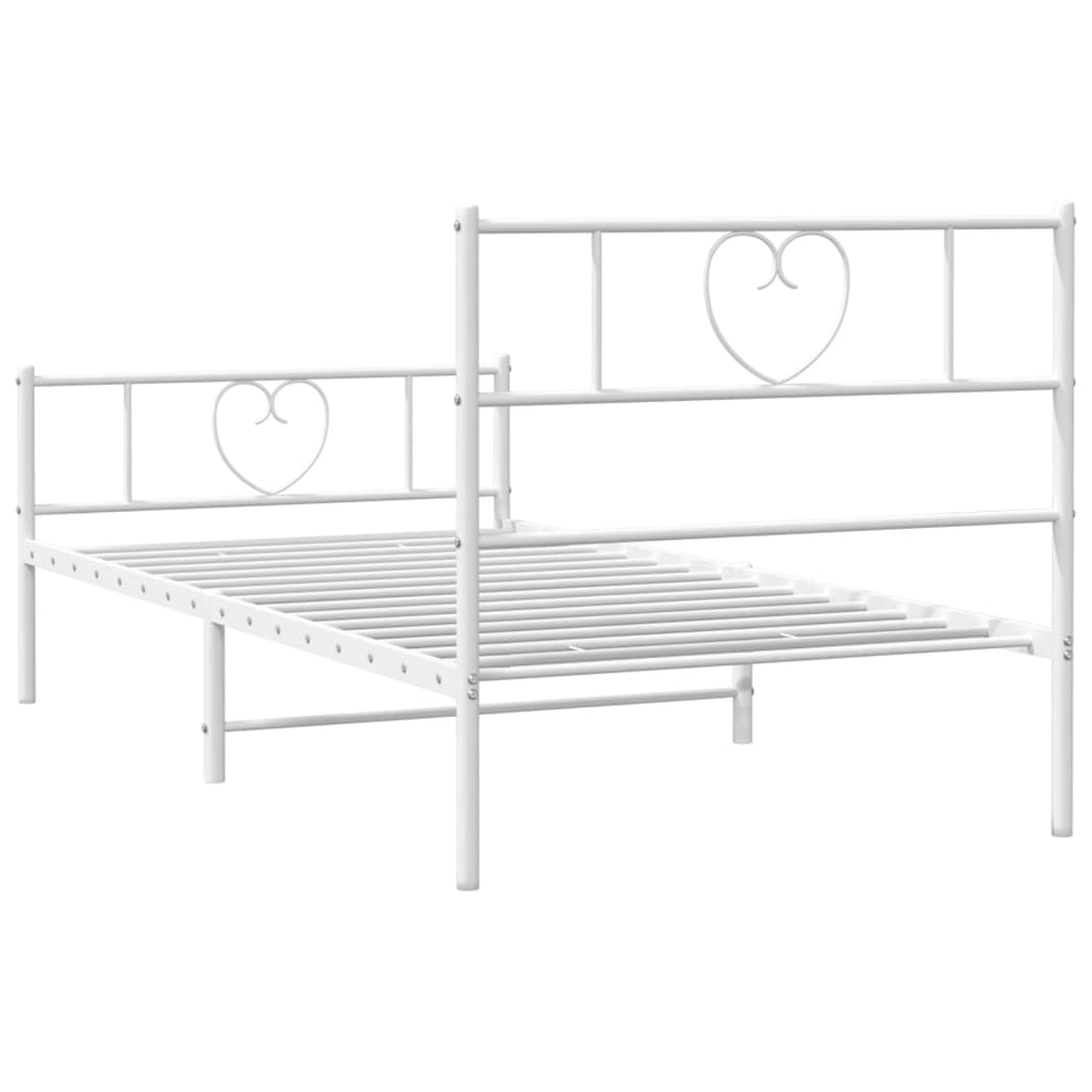 Estructura cama sin colchón con estribo metal blanco 100x200 cm vidaXL