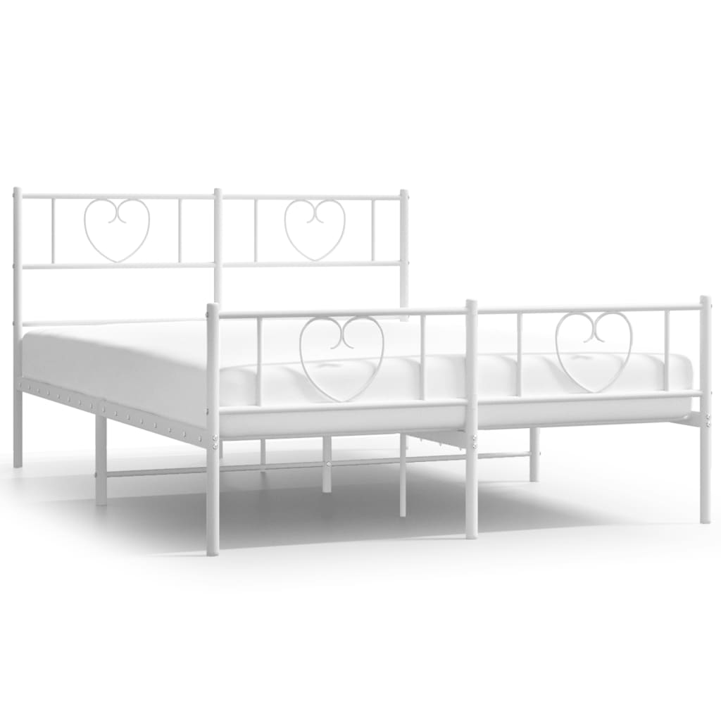 Estructura cama sin colchón con estribo metal blanco 120x190 cm vidaXL