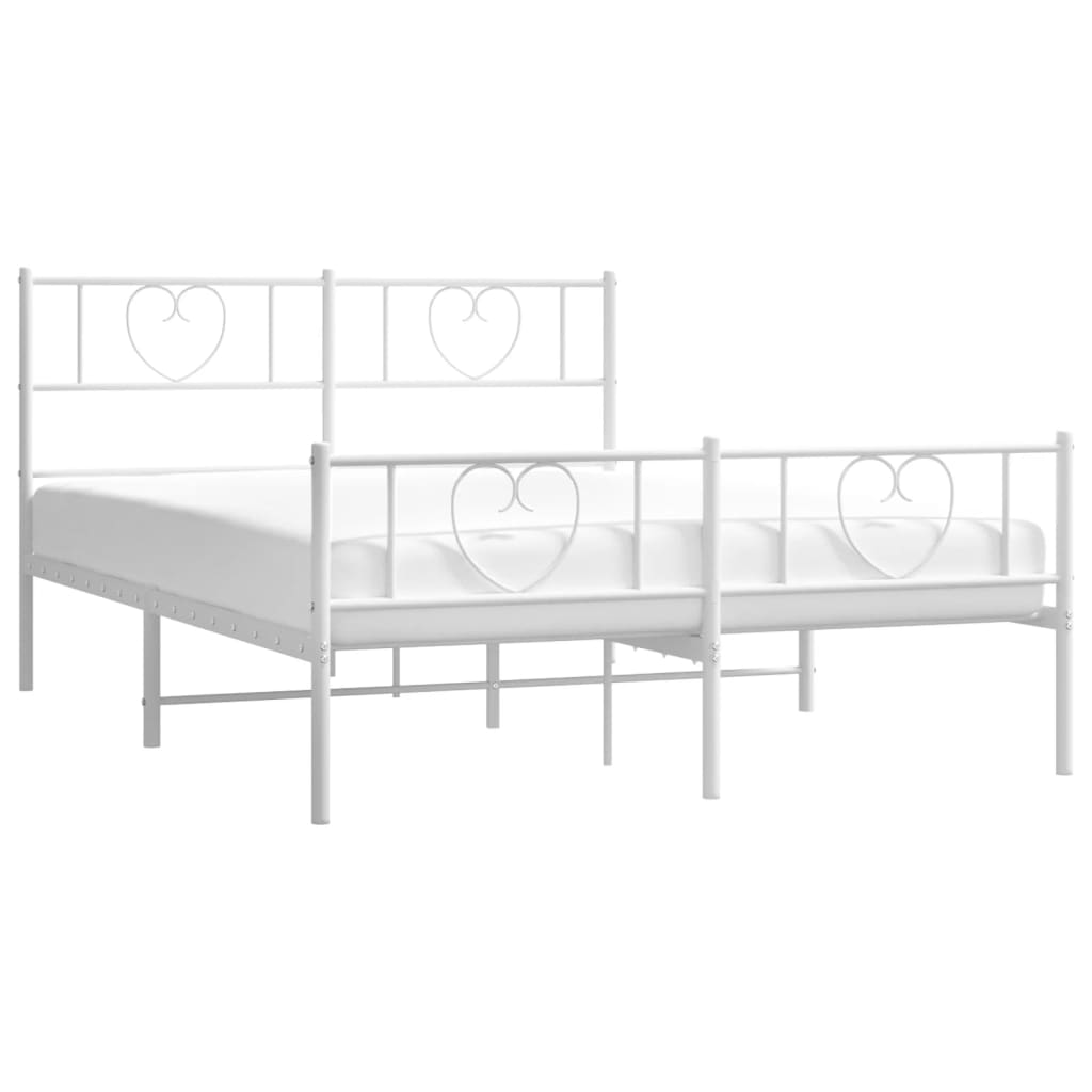 Estructura cama sin colchón con estribo metal blanco 120x190 cm vidaXL