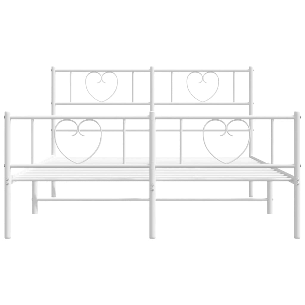 Estructura cama sin colchón con estribo metal blanco 120x190 cm vidaXL