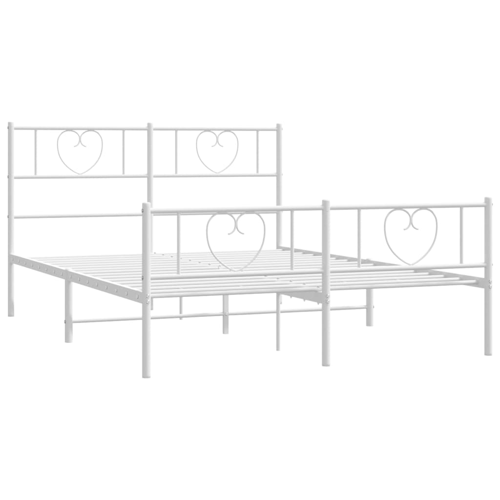 Estructura cama sin colchón con estribo metal blanco 120x190 cm vidaXL