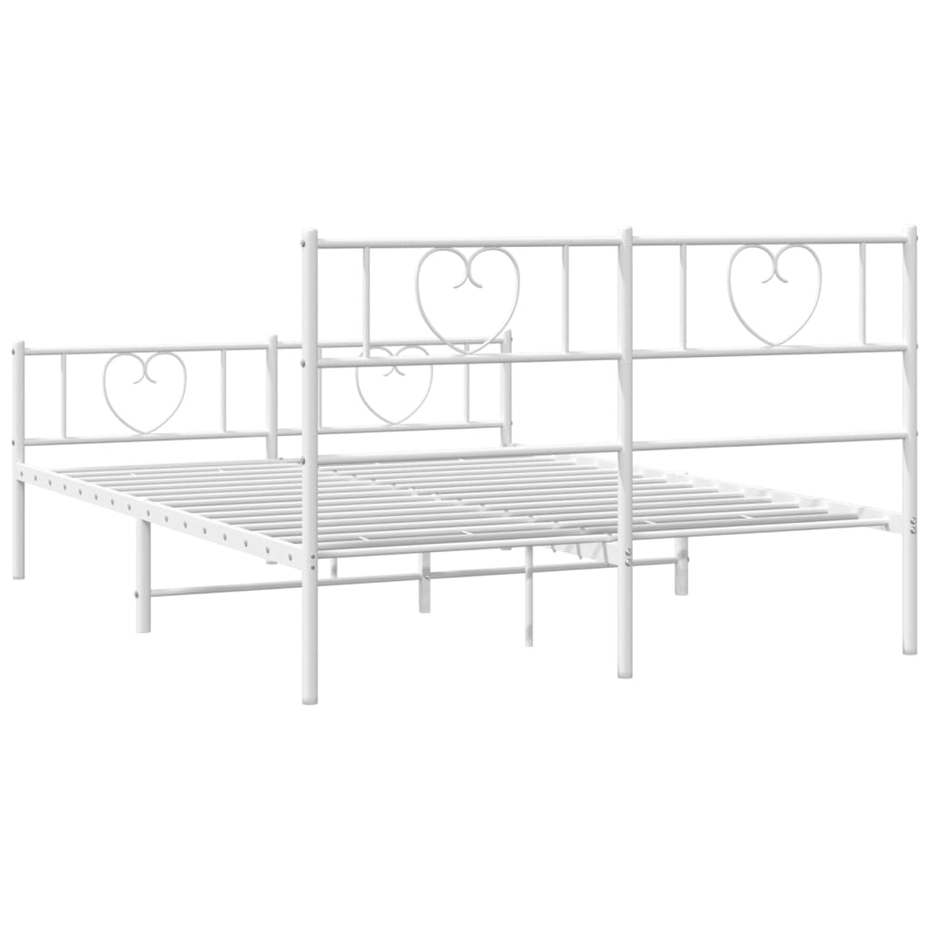 Estructura cama sin colchón con estribo metal blanco 120x190 cm vidaXL