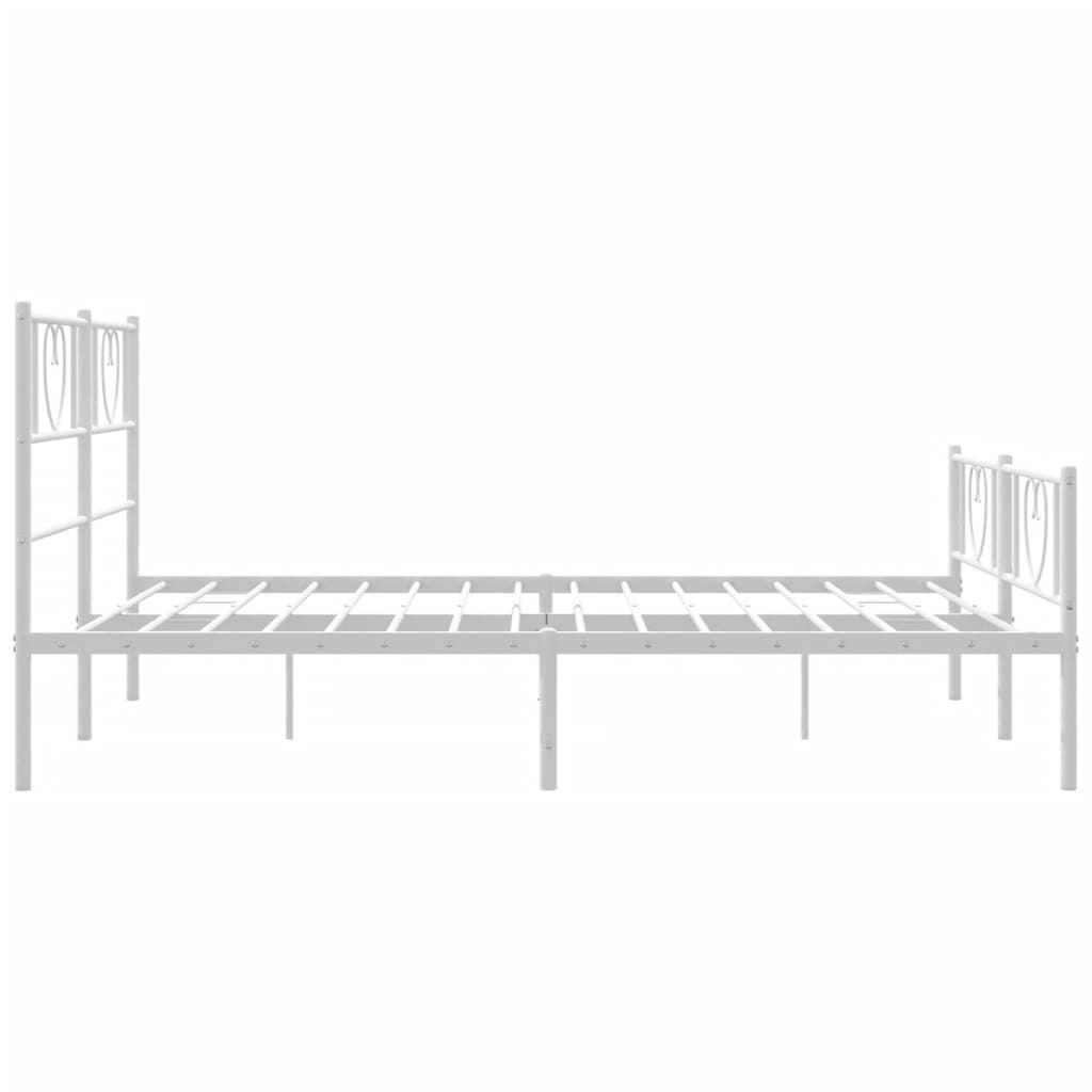 Estructura cama sin colchón con estribo metal blanco 160x200 cm vidaXL