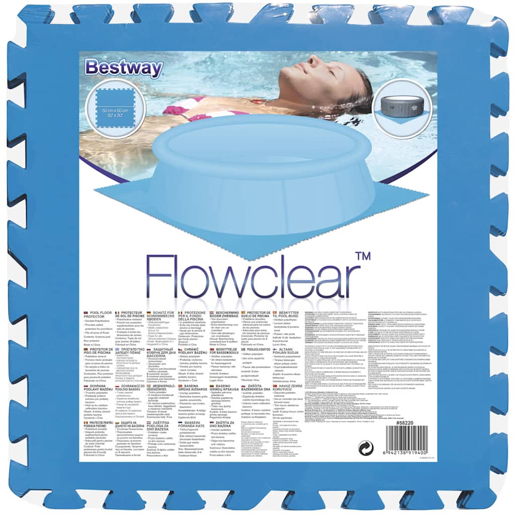 Suelo protector para piscina 8 uds azul