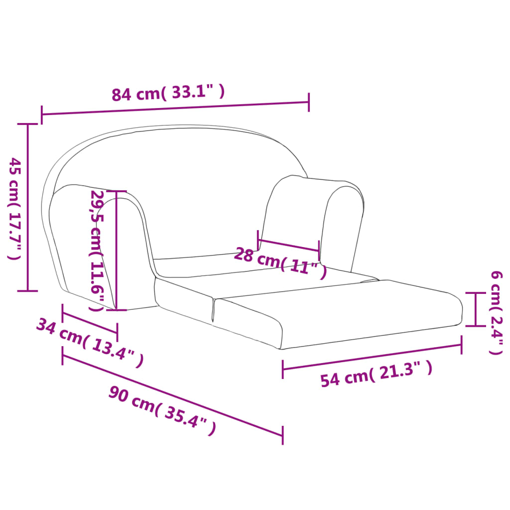 Sofa von 2 -steigeren Kindern weicher grauer Plüsch mit Sternen