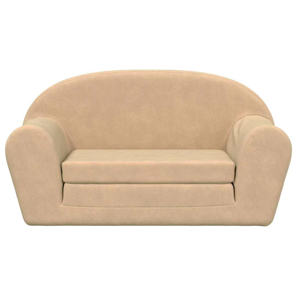 Sofa Children's bed 2 seats soft puff cream