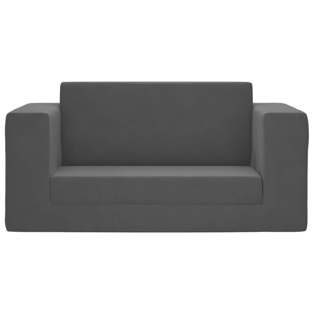 Sofa Children Bed 2 Squares Soft Fuits Gray Antracite