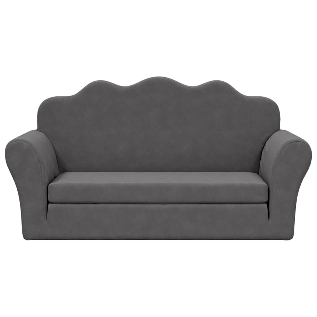 Sofa Children Bed 2 Squares Soft Fuits Gray Antracite