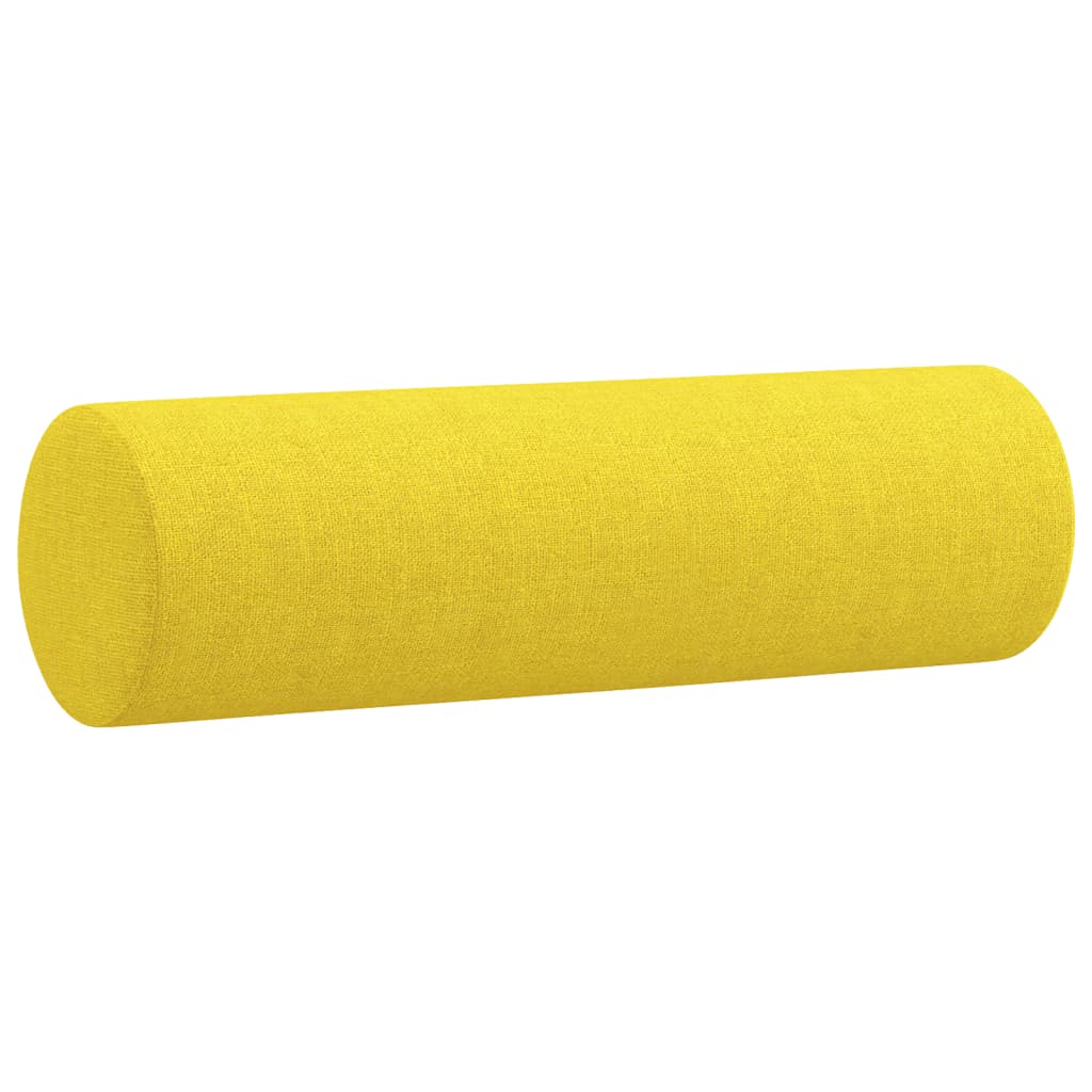 Sofá de 3 plazas con cojines tela amarillo claro 180 cm vidaXL