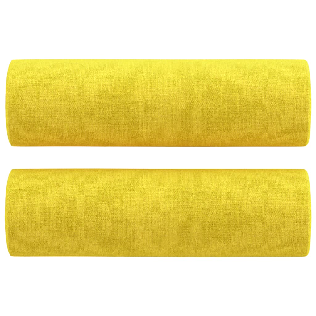 Sofá de 2 plazas con cojines tela amarillo claro 120 cm - Vetonek