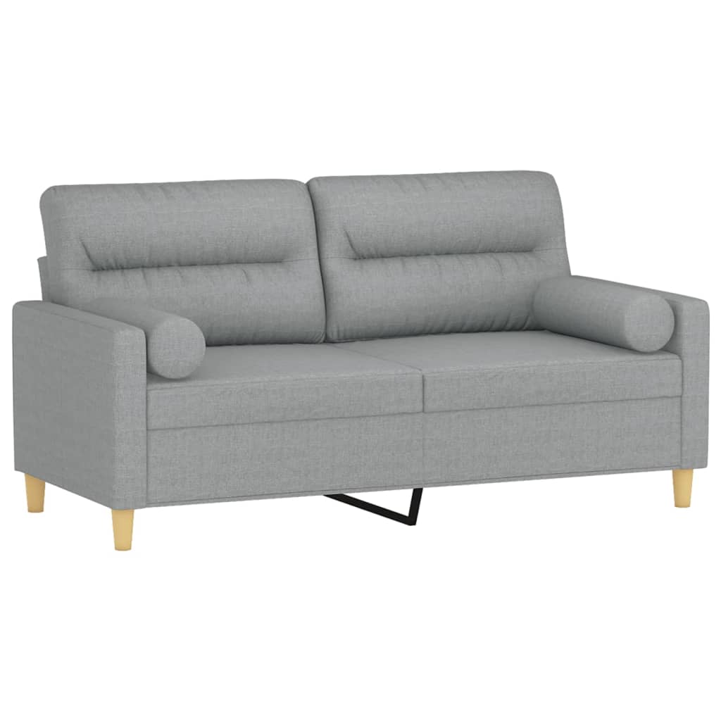 SOFA DI 2 -SEATER con cuscini in tessuto grigio chiaro 140 cm