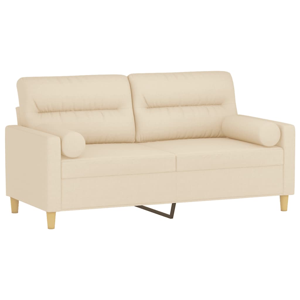 SOFA 2 -SEITER con cuscini da crema da 140 cm