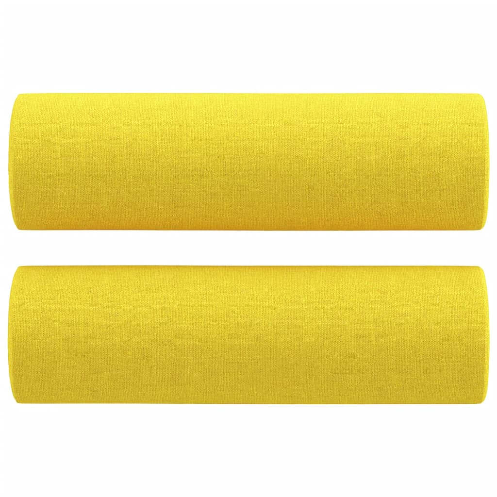 Sofá de 2 plazas con cojines tela amarillo claro 140 cm vidaXL