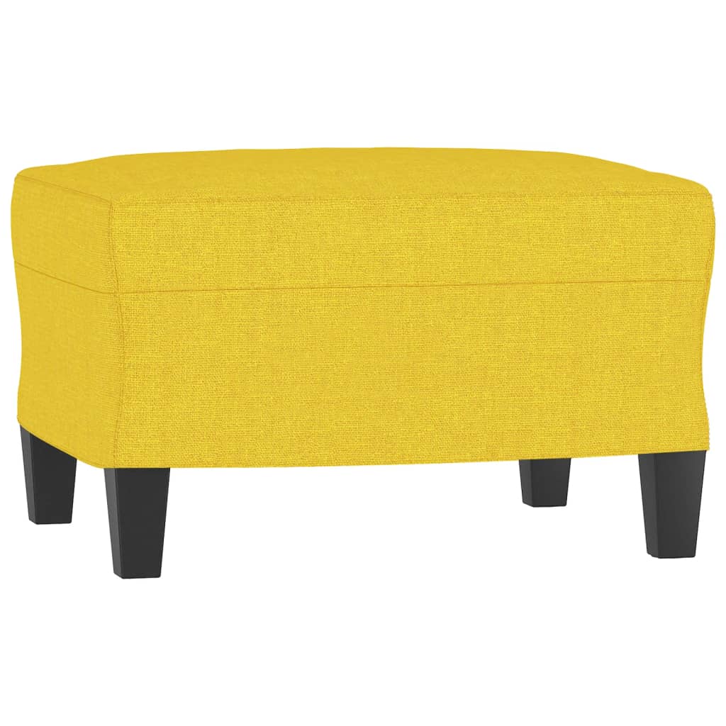 Sillón con taburete tela amarillo claro 60 cm vidaXL