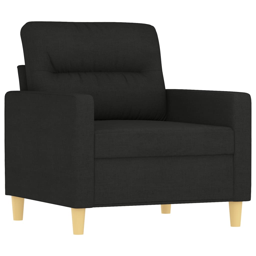 Sillón con taburete tela negro 60 cm - Vetonek