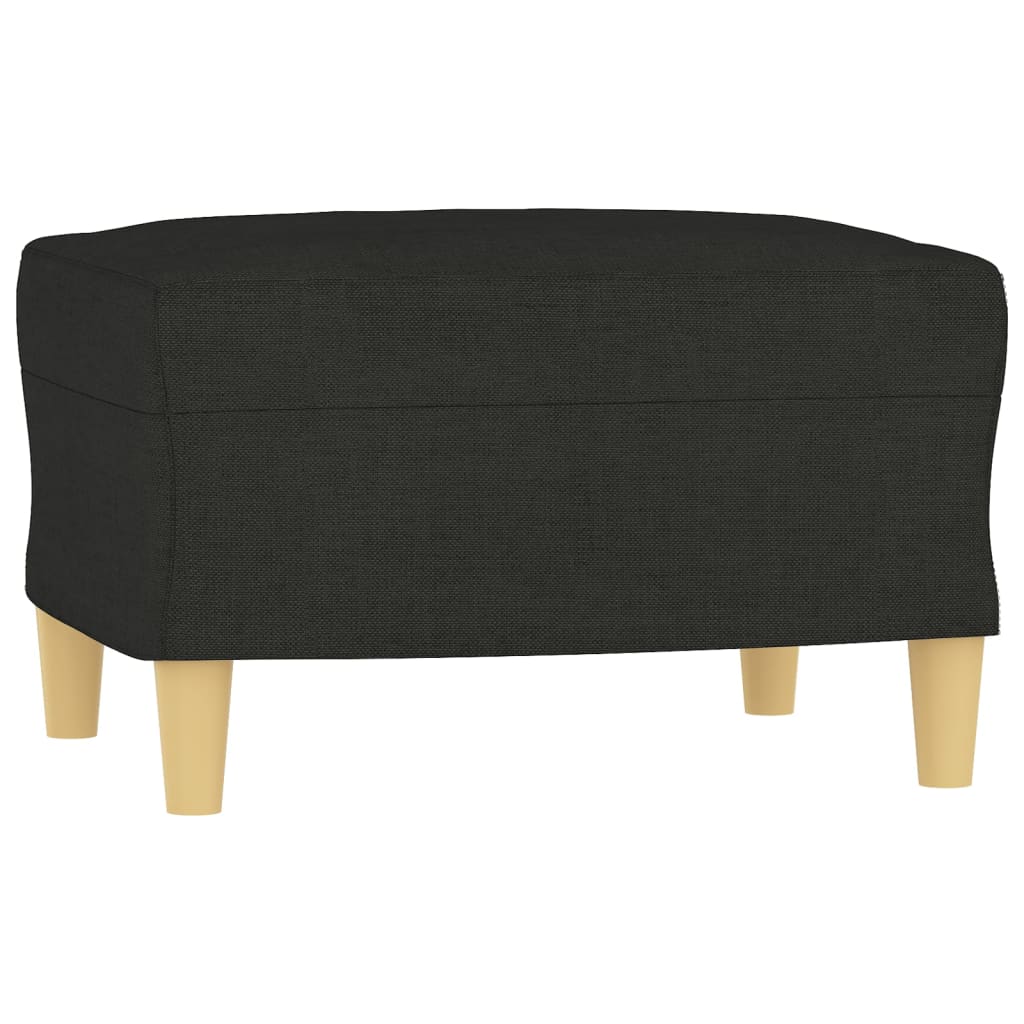 Sillón con taburete tela negro 60 cm vidaXL