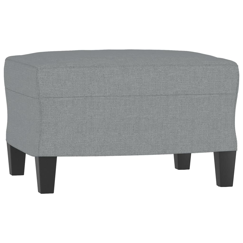 Sillón con taburete tela gris claro 60 cm vidaXL