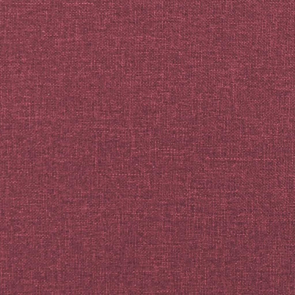 Sofá de 3 plazas con taburete de tela rojo tinto 180 cm vidaXL