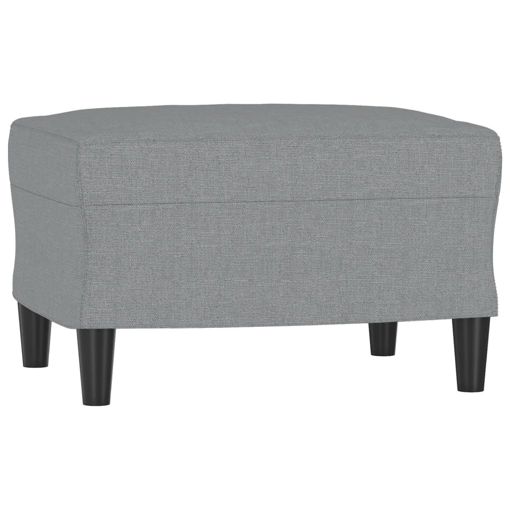 Sillón con taburete tela gris claro 60 cm vidaXL