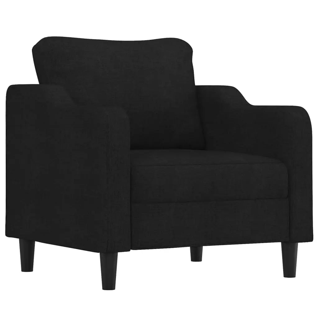 Sillón con taburete tela negro 60 cm Vetonek