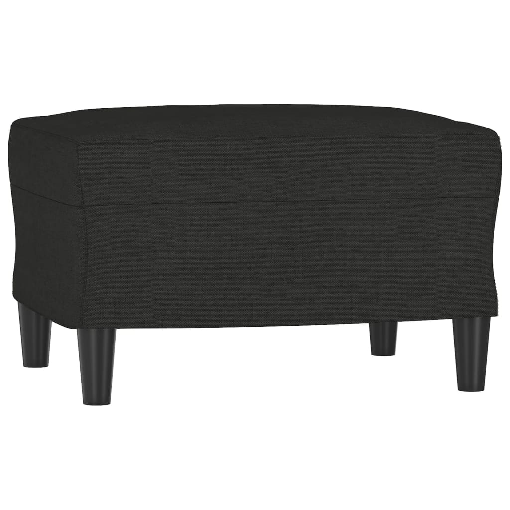 Sillón con taburete tela negro 60 cm vidaXL