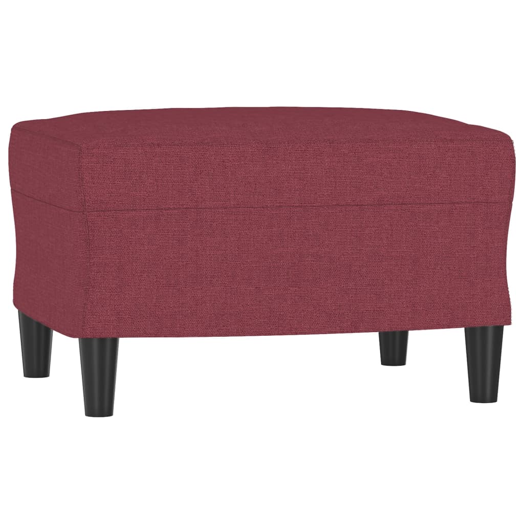 Sillón con taburete tela rojo tinto 60 cm vidaXL