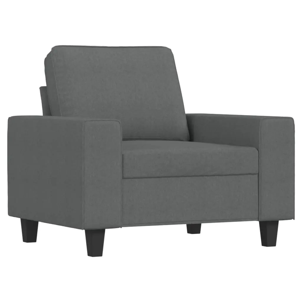 Sillón con taburete tela gris oscuro 60 cm Vetonek