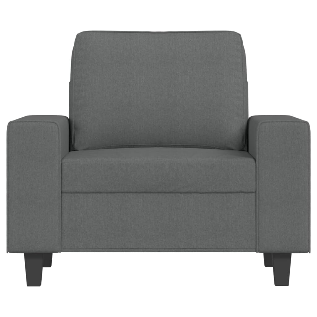 Sillón con taburete tela gris oscuro 60 cm vidaXL