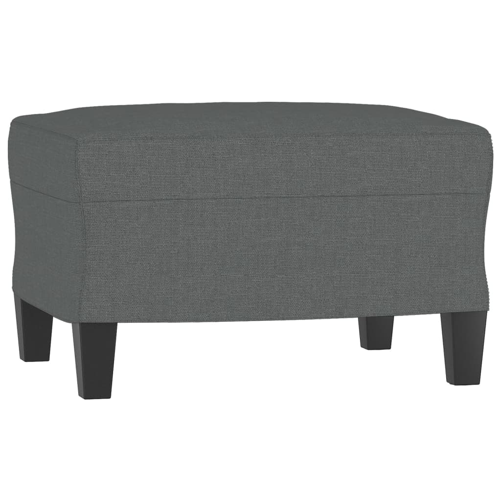 Sillón con taburete tela gris oscuro 60 cm vidaXL