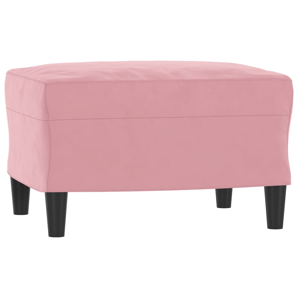 Sillón con taburete terciopelo rosa 60 cm vidaXL