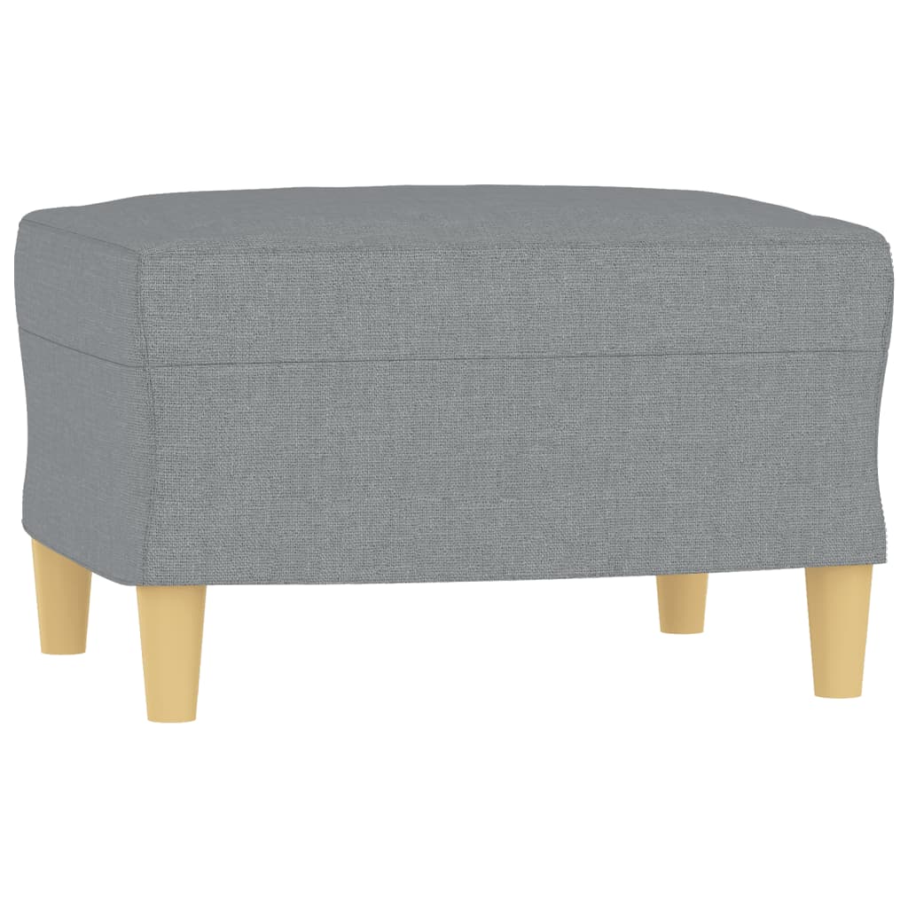 Sillón con taburete tela gris claro 60 cm vidaXL