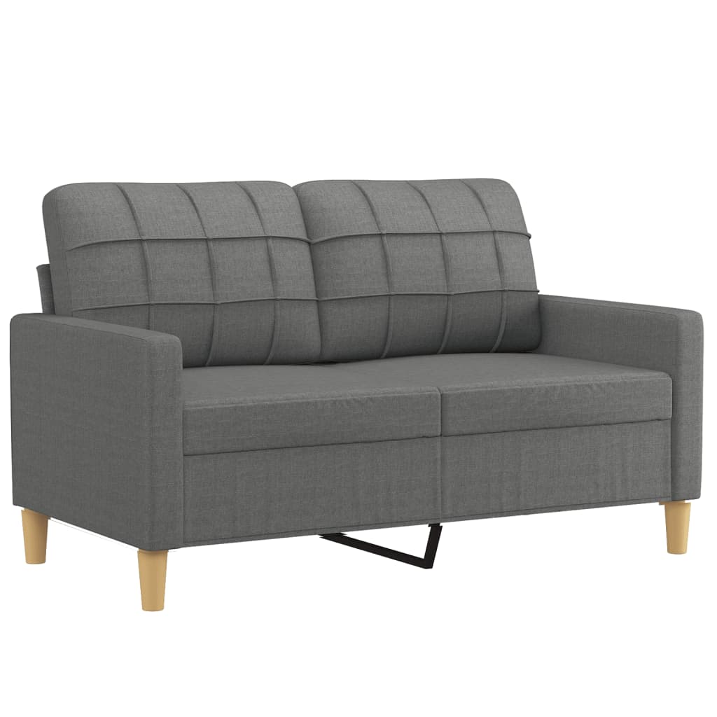 Sofas game with cushions 2 pieces dark gray fabric