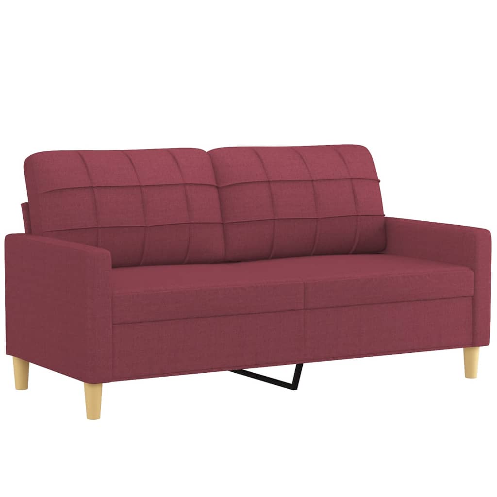 Sofas game with cushions 2 pieces red red fabric