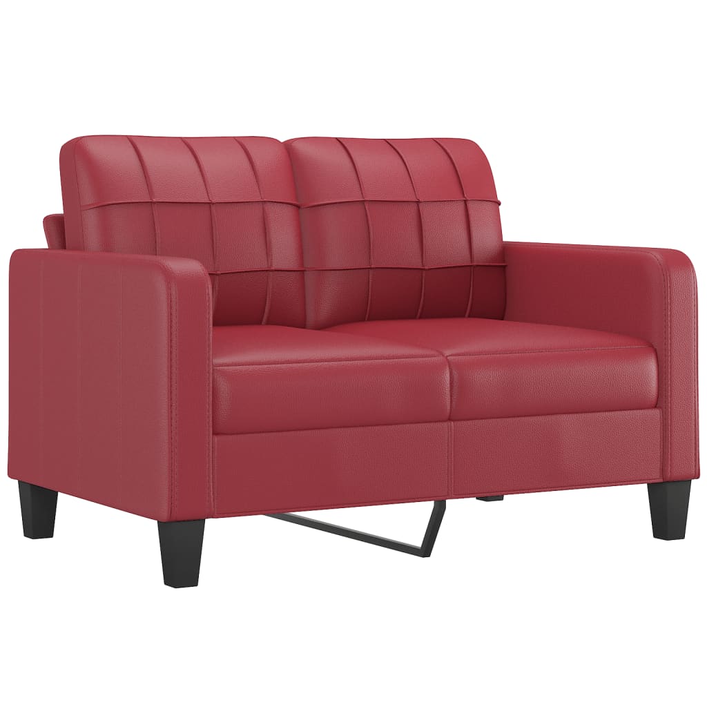 Sofas game with cushions 2 pieces synthetic leather red red