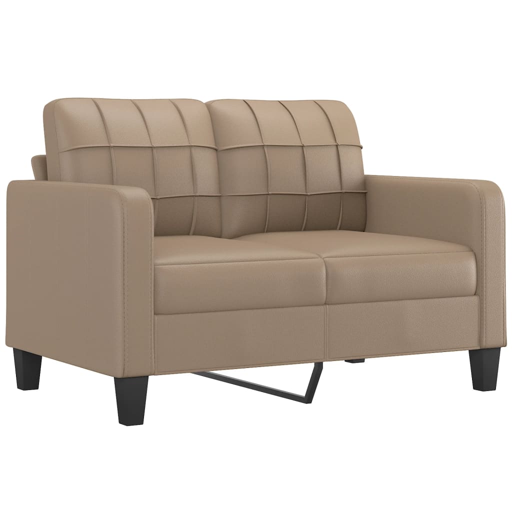 Sofas game with cushions 2 pieces synthetic leather capuchino