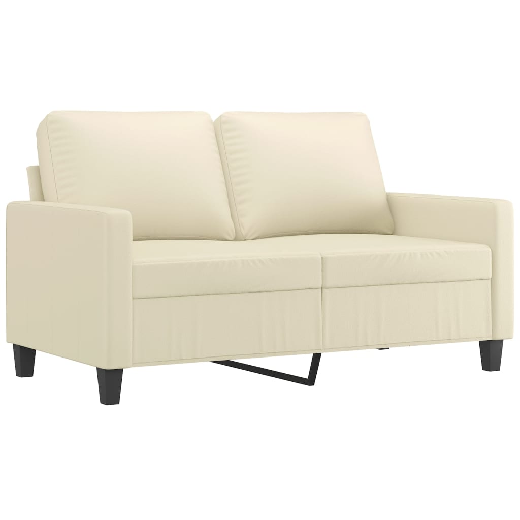 Sofas game with cushions 2 pieces synthetic leather cream